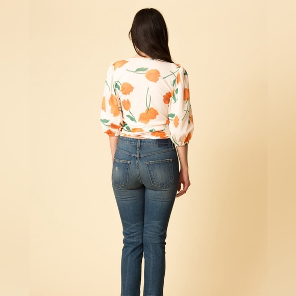 Ganni Tilden Mesh Wrap Top - Picture 2 of 7